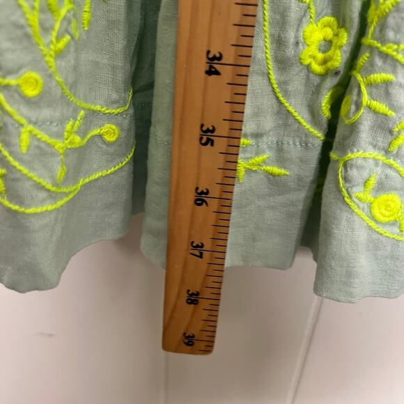 Anthropologie The Somerset Mini Dress: Embroidered Linen Edition Sz Large - Picture 9 of 11